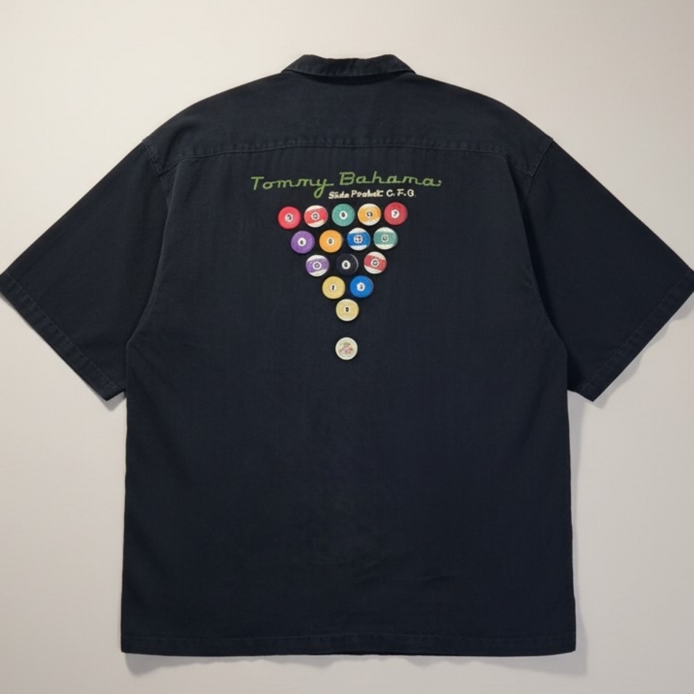 Tommy Bahama Embroidered 100% Silk Pool Ball Billiard Summer Shirt Men's XXL